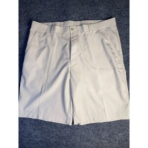 Men Chino Shorts Tan Solid Slash Pocket Flat Front Mid Rise Fitted Waist Outdoor